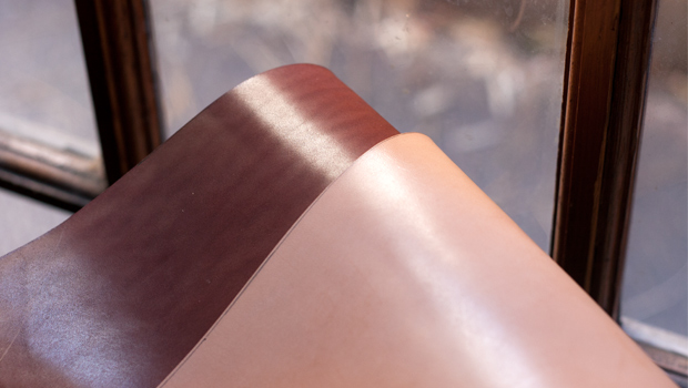 Vegetable-tanned leather swatch