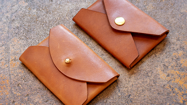 Make a No-stitch Leather Envelope Card Holder Free PDF Template Set